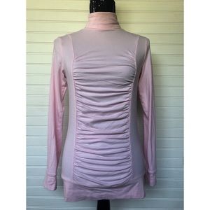 CAbi #237 Shirred Turtleneck Bubble Gum Meduim
